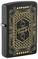Зажигалка ZIPPO Линейный мотив с черным матовым покрытием | Lines Design Black Matte, латунь/сталь, черная, матовая, 38x13x57 мм