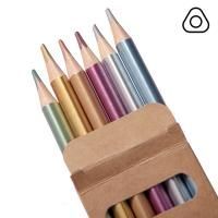 Цветные карандаши METALLIC, 6 цветов, дерево, картон
