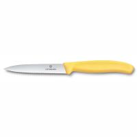 Нож для овощей VICTORINOX Швейцарская классика | Swiss Classic, лезвие 10 см с волнистой кромкой, желтый