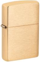 Зажигалка ZIPPO классическая с покрытием матовая латунь | Classic Brushed Brass, латунь/сталь, золотистая, матовая, 38x13x57 мм
