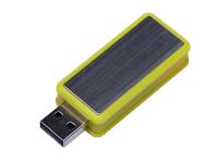 USB-флешка промо на 32 Гб прямоугольной формы, выдвижной механизм, желтый , размер 32ГБ