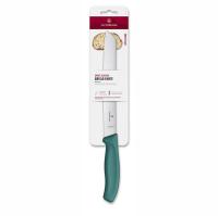 Нож для хлеба VICTORINOX Швейцарская классика | Swiss Classic, лезвие 21 см с волнистой кромкой, зелёный, в блистере
