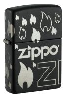 Зажигалка ZIPPO Традиционный дизайн с черным матовым покрытием | Zippo Design Black Matte, латунь/сталь, черная, матовая, 38x13x57 мм