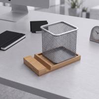 Подставка для ручек и телефона Fika, натуральный/серый