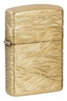 Зажигалка ZIPPO Armor® Волны роскоши с покрытием Искусственно состаренная латунь | Luxury Waves Tumbled Brass, латунь/сталь, золотистая, 38x13x57 мм