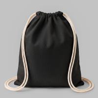 Рюкзак со шнурком Tenes из хлопка плотностью 140 г/м2, черный