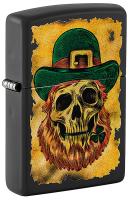 Зажигалка ZIPPO Карта сокровищ с черным матовым покрытием | Lucky Map Black Matte, латунь/сталь, черная, 38x13x57 мм