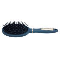 Щетка Dewal Beauty серия "Магия" массажная, овальная, серо-синяя, 11 рядов