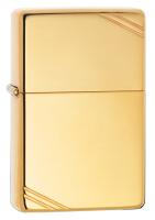 Зажигалка ZIPPO Винтажная с покрытием Глянцевая латунь | Vintage™ High Polish Brass, латунь/сталь, золотистая, 38x13x57 мм