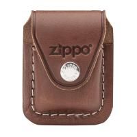 Чехол Zippo для зажигалки, кожа, с металлическим фиксатором на ремень, коричневый, 57х30x75 мм