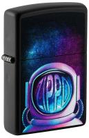 Зажигалка ZIPPO Астронавт с черным матовым покрытием | Astronaut Black Matte, латунь/сталь, чёрная, матовая, 38x13x57 мм