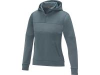 Женский свитер анорак Sayan на молнии на половину длины с капюшоном, steel grey , размер 2XL