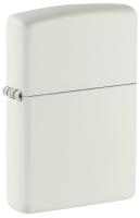 Зажигалка ZIPPO классическая с белым матовым покрытием | Classic White Matte, латунь/сталь, белая, матовая, 38x13x57 мм
