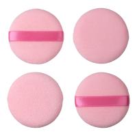 Пуховка Dewal Beauty для макияжа, розовая, 4шт.