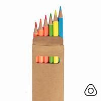 Цветные карандаши NEON, 6 цветов, дерево, картон