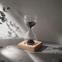 Песочные магнитные часы на деревянной подставке Infinity