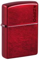 Зажигалка ZIPPO Логотип с покрытием Красное карамелизированное яблоко | Logo Candy Apple Red™, латунь/сталь, красная, глянцевая, 38x13x57 мм
