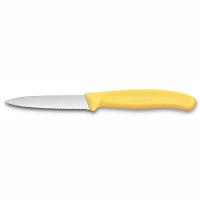Нож для овощей VICTORINOX Швейцарская классика | Swiss Classic, лезвие 8 см с волнистой кромкой, желтый
