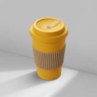 Термокружка Muffin из натуральных волокон, желтый