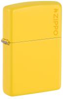 Зажигалка ZIPPO Логотип с покрытием цвета подсолнуха | Logo Sunflower, латунь/сталь, желтая, глянцевая, 38x13x57 мм