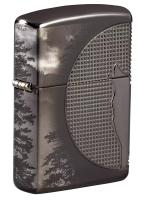 Зажигалка ZIPPO Armor™ Wolf с покрытием High Polish Black Ice®, латунь/сталь, чёрная, 38x13x57 мм