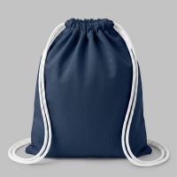 Рюкзак со шнурком Tenes из хлопка плотностью 140 г/м2, темно-синий