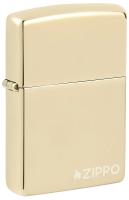 Зажигалка ZIPPO Logo с покрытием Champagne, латунь/сталь, золотистая, глянцевая, 38x13x57 мм