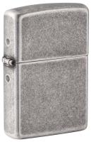 Зажигалка ZIPPO Armor® c античным серебристым покрытием | Antique Silver, латунь/сталь, серебристая, 38x13x57 мм