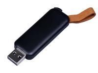 USB-флешка промо на 32 Гб прямоугольной формы, выдвижной механизм, черный , размер 32ГБ