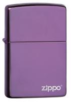 Зажигалка ZIPPO Classic с покрытием Abyss™, латунь/сталь, фиолетовая с логотипом, 38x13x57 мм