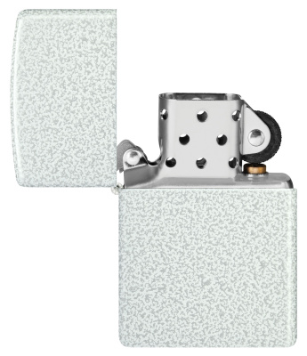 Зажигалка ZIPPO классическая с ледяным покрытием | Classic Glacier, латунь/сталь, белая, матовая, 38x13x57 мм