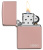 Зажигалка ZIPPO Логотип с глянцевым покрытием розовое золото | Logo High Polish Rose Gold, латунь/сталь, розовое золото, глянцевая, 38x13x57 мм