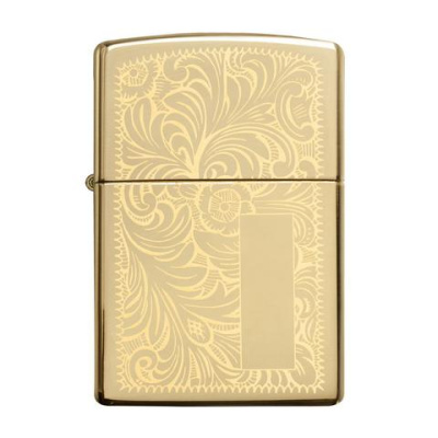 Зажигалка ZIPPO Венецианская с покрытием Глянцевая латунь | Venetian® High Polish Brass, латунь/сталь, золотистая, 38x13x57 мм