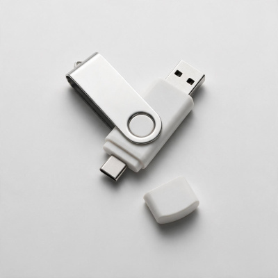 USB3.0/USB Type-C флешка на 16 Гб Квебек C, белый , размер 16ГБ
