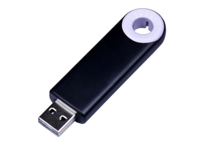 USB-флешка промо на 32 Гб прямоугольной формы, выдвижной механизм, белый , размер 32ГБ