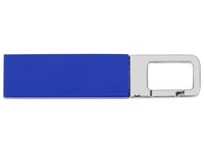 Флеш-карта USB 2.0 16 Gb с карабином Hook, синий/серебристый , размер 16ГБ