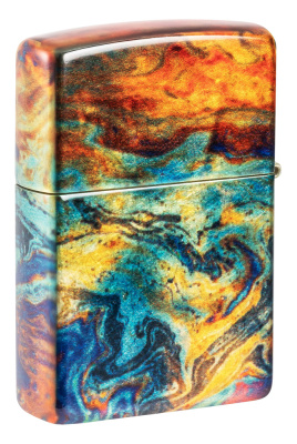 Зажигалка ZIPPO Цветная с покрытием Искусственно состаренная латунь на 540 | Colorful Design 540 Tumbled Brass, латунь/сталь, разноцветная, 38x13x57мм