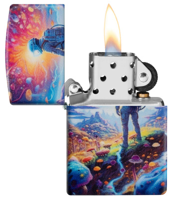 Зажигалка ZIPPO Mushroom Forest Design с покрытием 540 Matte, латунь/сталь, разноцветная, матовая, 38x13x57 мм