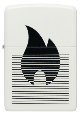 Зажигалка ZIPPO Пламя с градиентом с белым матовым покрытием | Flame Gradient Design White Matte, латунь/сталь, белая, матовая, 38x13x57 мм