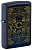Зажигалка ZIPPO Элементы стихий с темно-синем матовым покрытием | Elements Design Navy Matte, латунь/сталь, синяя, матовая, 38x13x57 мм