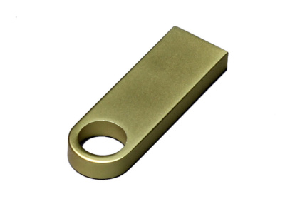 USB 2.0-флешка на 128 Гб с мини чипом и круглым отверстием, золотистый , размер 128ГБ