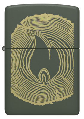 Зажигалка ZIPPO Wood Ring с покрытием Green Matte, латунь/сталь, зеленая, матовая, 38x13x57 мм