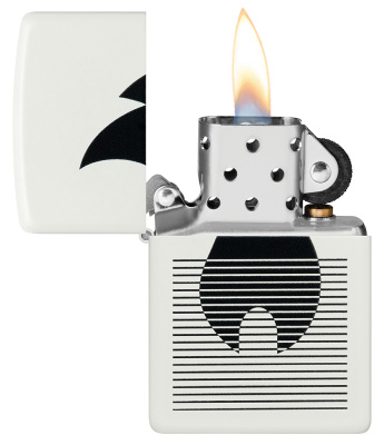 Зажигалка ZIPPO Пламя с градиентом с белым матовым покрытием | Flame Gradient Design White Matte, латунь/сталь, белая, матовая, 38x13x57 мм