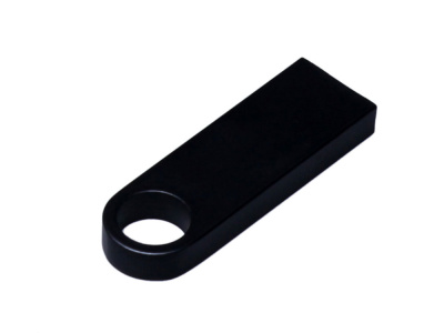 USB 2.0-флешка на 4 Гб с мини чипом и круглым отверстием, черный , размер 4ГБ