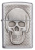 Зажигалка ZIPPO Череп с покрытием матовый хром | Skull Design Brushed Chrome, латунь/сталь, серебристая, 38x13x57 мм