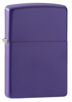 Зажигалка ZIPPO классическая с фиолетовым матовым покрытием | Classic Purple Matte, латунь/сталь, фиолетовая, матовая, 38x13x57 мм