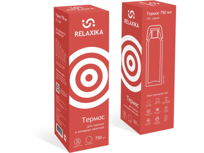 Термос Relaxika 101 (0,75 литра), красный (без лого) , размер 750