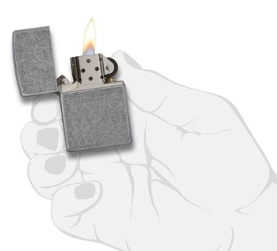 Зажигалка ZIPPO классическая с античным серебристым покрытием | Classic Antique Silver Plate, латунь/сталь, серебристая, матовая, 38x13x57 мм