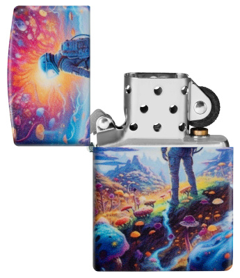 Зажигалка ZIPPO Mushroom Forest Design с покрытием 540 Matte, латунь/сталь, разноцветная, матовая, 38x13x57 мм