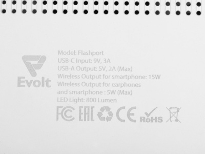 Складная зарядная станция с беспроводной зарядкой Flashport, 15 Вт, белый